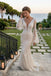 Elegant White Lace Bell Sleeve Mermaid Wedding Dresses Pretty V Neck Bridal Gown,WD0638
