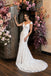 Elegant Lace Off-Shoulder Wedding Dresses Illusion Cap Sleeves Bridal Gown,WD0618