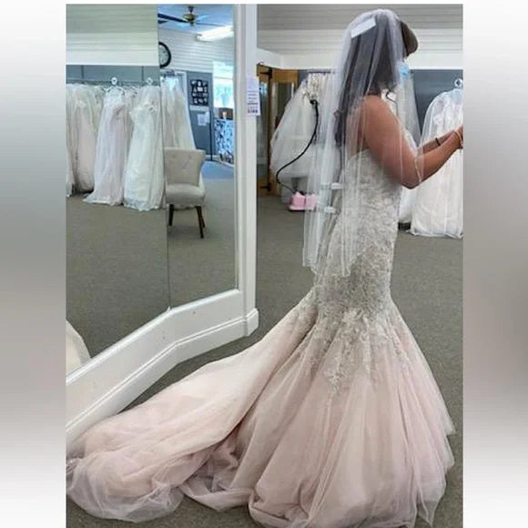 Elegant White Sweetheart Sleeveless Mermaid Long Wedding Dresses With Sweep Trailing,WD0569