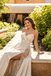 Stunning Champagne Lace Applique Wedding Dresses with Sheer Leg Slit,WD0609