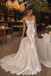Elegant Ivory Floral Strap Silk Satin Mermaid Train Wedding Dresses,WD0678