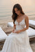 Romantic Boho Lace Tiered V-Neck Maxi Wedding Dresses,WD0640