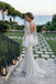 Elegant White Lace Bell Sleeve Mermaid Wedding Dresses Pretty V Neck Bridal Gown,WD0638
