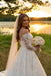 Classy Off-the-Shoulder Lace Long Sleeve Ball Gown Wedding Dresses with Train,WD0632