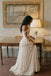 Elegant Off-Shoulder Corset Wedding Dresses Unique Lace A-Line Floor-Length Gown,WD0622