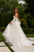 Beautiful White Lace A Line Wedding Dresses Featuring Romantic Off Shoulder Tulle,WD0608