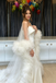 Fancy White Satin Mermaid Wedding Dresses Modern Strapless Gown With Tulle Trim,WD0627