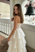 Stunning White Strapless A-Line Tiered Lace Wedding Dresses for a Beautiful Modern Bride,WD0629
