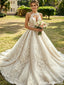 Fancy Lace Applique Wedding Dresses Illusion Halter Neckline Tulle Ball Gown,WD0603