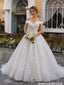 Beautiful Off Shoulder Lace Ball Gown Modern Tulle Wedding Dresses,WD0639