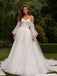 Beautiful White Lace A Line Wedding Dresses Featuring Romantic Off Shoulder Tulle,WD0608