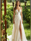 Modern Pleated Chiffon Wedding Dresses Strapless Side Slit Beach Bridal Gowns,WD0590
