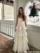 Stunning White Strapless A-Line Tiered Lace Wedding Dresses for a Beautiful Modern Bride,WD0629