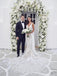Elegant Applique White Spaghetti Strap Mermaid Long Wedding Dresses With Sweep Trailing,WD0579