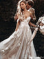 Unique Off Shoulder Floral Lace Wedding Dresses A Line Tulle Bridal Gown,WD0583