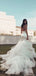 Elegant White Spaghetti Strap Mermaid Long Wedding Dresses With Sweep Trailing,WD0575