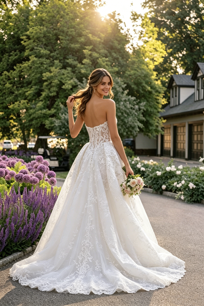 Unique Strapless Sleeveless Bridal Gown Lace Tulle Mermaid Long Wedding Dresses,WD0606