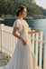 Beautiful White Lace A-Line Wedding Dresses Modern Flutter Sleeve Bridal Gown,WD0623