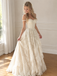 Beautiful Strapless Tiered Lace Champagne Corset Wedding Dresses,WD0654