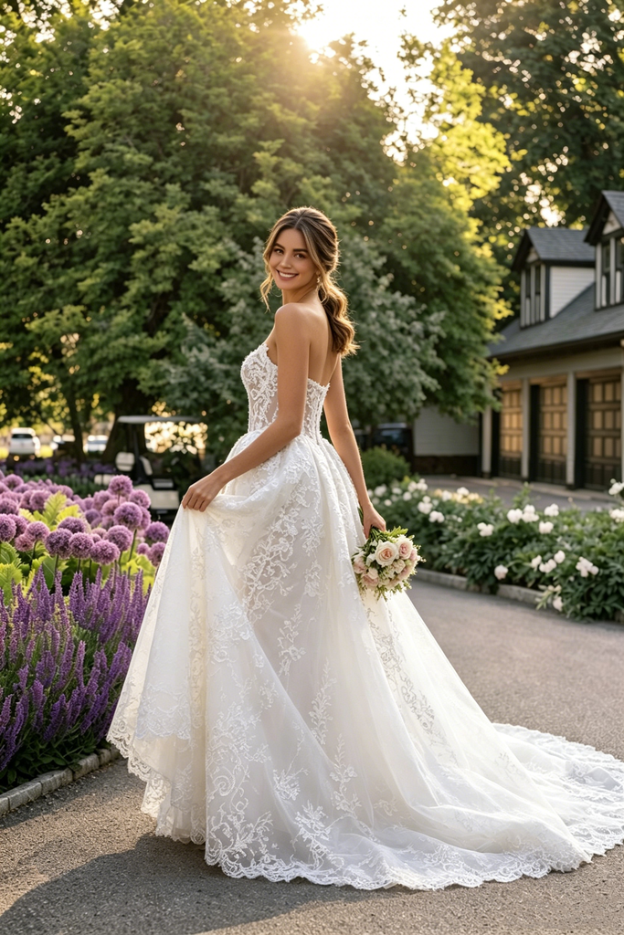 Unique Strapless Sleeveless Bridal Gown Lace Tulle Mermaid Long Wedding Dresses,WD0606