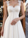 Beautiful White Lace Straps Empire Waist Chiffon Boho Wedding Dresses,WD0673