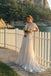 Beautiful White Lace A-Line Wedding Dresses Modern Flutter Sleeve Bridal Gown,WD0623