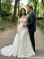 Beautiful Lace Mermaid Wedding Dresses Sexy Strapless Bridal Gown with Long,WD0620
