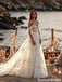 Unique Floral Lace Beach Wedding Dresses Off Shoulder Sweetheart A Line Tulle Skirt,WD0598
