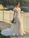 Beautiful White Lace A-Line Wedding Dresses Modern Flutter Sleeve Bridal Gown,WD0623