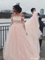 Elegant Pink Long Sleeve Lace Mermaid Long Wedding Dresses With Sweep Trailing,WD0572