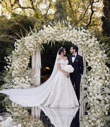 Elegant White Off-Shoulder A-Line Long Wedding Dresses With Sweep Trailing,WD0576