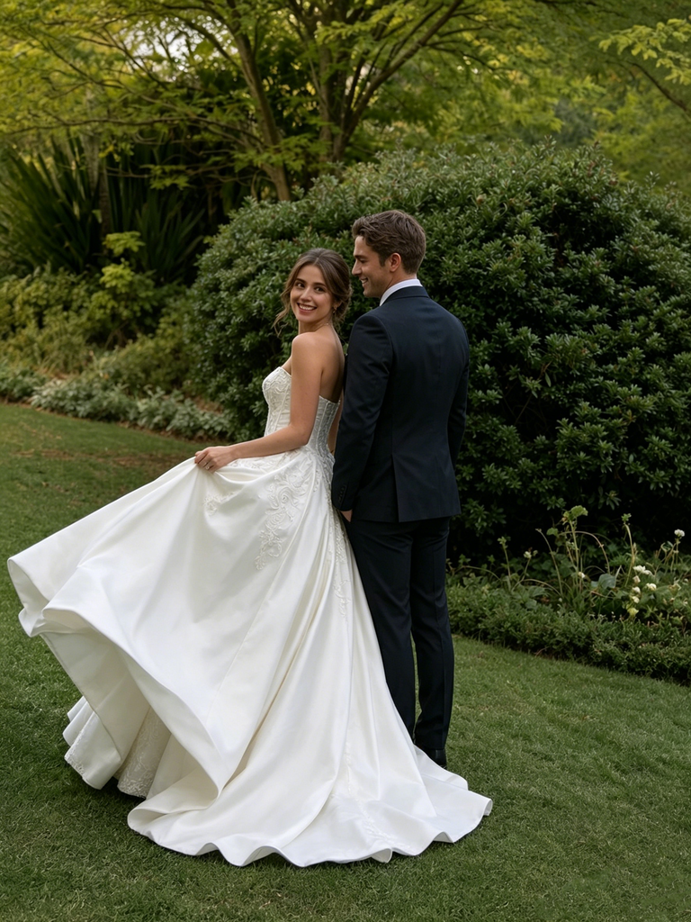 Beautiful Vintage White Wedding Dresses Strapless Ball Gown Satin A Line Bridal Gown,WD0613