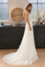 Pretty White Glitter Tulle Long Wedding Dresses V-Neck Spaghetti Strap A-Line Gown,WD0662
