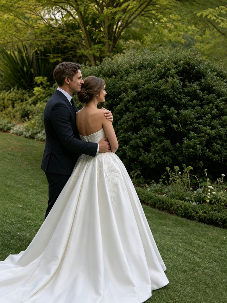 Beautiful Vintage White Wedding Dresses Strapless Ball Gown Satin A Line Bridal Gown,WD0613