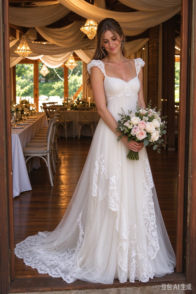 Fancy Romantic Sweetheart Sleeveless Chiffon Wedding Dresses,WD0668