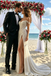 Unique Pearl Beaded Bridal Dress Off-Shoulder High Slit Luxury Wedding Dresses,WD0592
