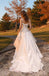 Unique Drape Off-shoulder A-line White Chiffon Wedding Dresses With Long Train,WD0614