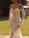 Sexy White Sweetheart Long-Sleeve Mermaid Long Wedding Dresses With Sweep Trailing,WD0568