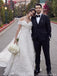 Elegant White Off-Shoulder A-Line Long Wedding Dresses With Sweep Trailing,WD0576