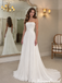 Unique Strapless Ruched Pleated Chiffon White Wedding Dresses With Chapel Train,WD0655