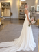 Unique White Pleated Chiffon Wedding Dresses Strapless Sleeveless Empire Waist Long Dress,WD0663