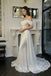Elegant Off-the-Shoulder Sequin Mermaid Wedding Dresses with Detachable Train,WD0615