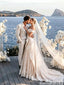 Romantic Lace Wedding Dresses Off-Shoulder Tiered Skirt Cathedral Train Dress,WD0593