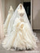Fancy Unique Ivory Wedding Dresses Mermaid Silhouette Tulle Ruffles Classy Bridal,WD0612