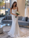 Scoop Neck Sleeveless Floor Length Mermaid Wedding Dresses Beaded Sophisticated,WD0648