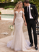 Beautiful Off-Shoulder Corset Bodice Mermaid Wedding Dresses with Glitter Tulle,WD0646