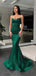 Elegant Green Spaghetti Strap Mermaid  Long Prom Dress Ideas, Evening Party Dresses , OLP1214