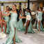 Elegant One Shoulder Mermaid Side Slit Long Bridesmaid Dresses Online, BG699