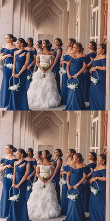 Mismatched Off Shoulder One Shoulder Mermaid Jersey Long Bridesmaid Dresses Online, BG752