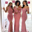 Mismatched Off Shoulder Halter Mermaid Jersey Long Bridesmaid Dresses Online, BG753